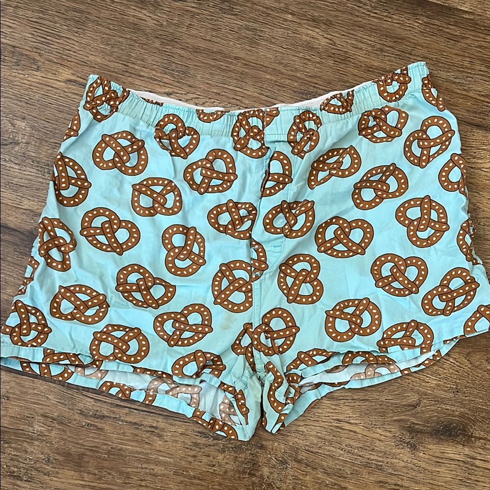 GAP Light Blue Pretzel Print High Waist Shorts